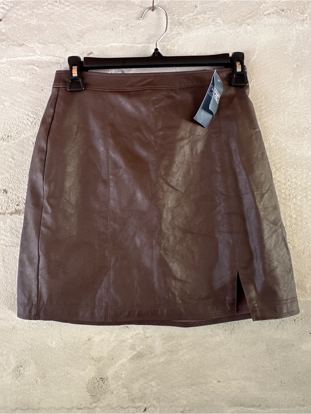 Abercrombie & Fitch Vegan Leather Brown Mini Skirt XS NWT 🤎